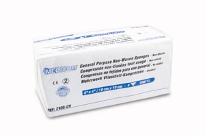 Medicom General Purpose Sponge, 4" x 4", 4-Ply, Non-Woven, Non-Sterile, 200/slv