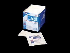 Dukal Woven Cotton Gauze Sponges, 2" x 2", Sterile, 8-Ply, 50 bx