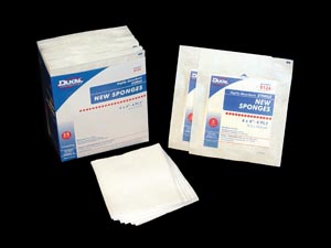 Dukal New Sponges, 4" x 4", Non-Woven, Sterile, 4-ply, 25 pk