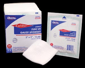 Dukal Caliber™ Gauze Sponges, Type VII, NS, 2" x 2", 8-Ply, 200 bg