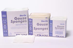 Dukal Basic Gauze Sponge, 3" x 3", Sterile, 12-Ply