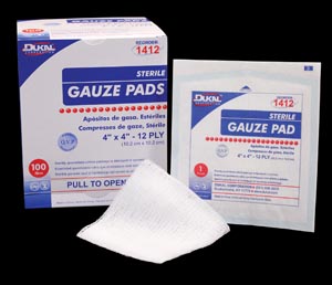 Dukal Gauze Pads, 4" x 4", 12-Ply, 10 bx