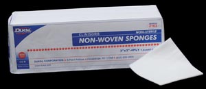 Dukal Clinisorb Non-Woven Gauze Sponge, 4" x 4", Non-Sterile, 4-Ply
