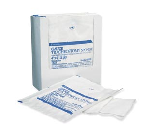 Integra Lifesciences Dumex® Tracheotomy/Drain Sponge, Sterile, 4" x 4", 6-Ply, 2s, 25 pk