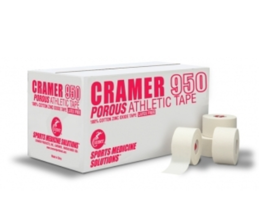 Cramer 950 Athletic Trainer's Tape, 1" x 15 yds, White, 48 cs
