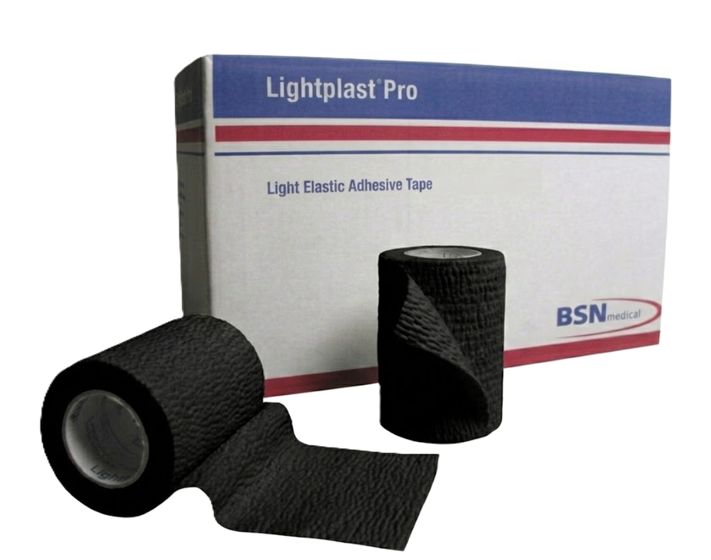 BSN Medical Lightplast Pro Tearable Elastic Adhesive Tape, 3" x 7.5 yds, Black, 16 rl/cs