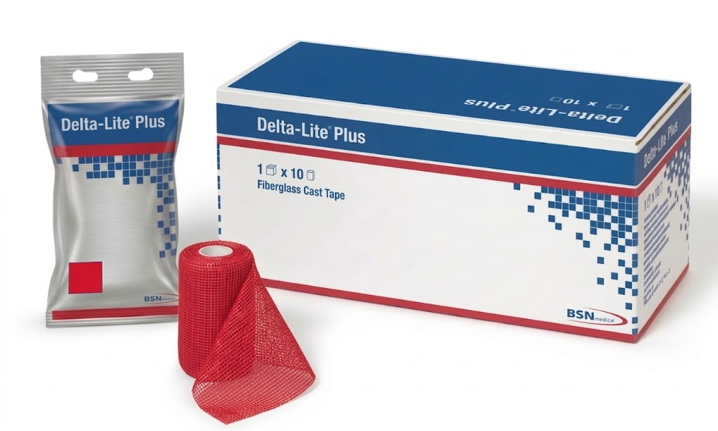 BSN Medical Delta-Lite Plus Fiberglass Cast Tape, 3" x 4 yds, Red, 10 rl/bx
