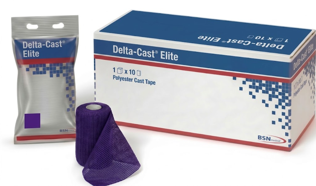 BSN Medical Delta-Cast Elite Polyester Cast Tape, 4" x 4 yds, Purple, 10 rl/bx
