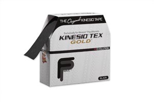 Kinesio Tex Gold FP Tape, 2" x 34 yds, Black, Bulk, 1 rl