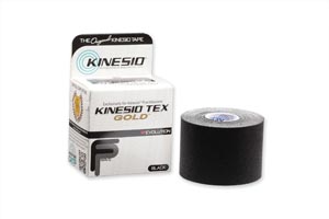 Kinesio Tex Gold FP Tape, 2" x 5½ yds, Black, 6 rl