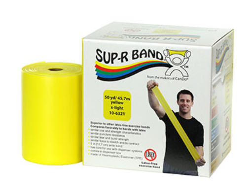Fabrication Sup-R Exercise Bands, Yellow, 50 yds, No Latex