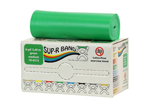 Fabrication Sup-R Exercise Bands, Green, 6 yds, No Latex