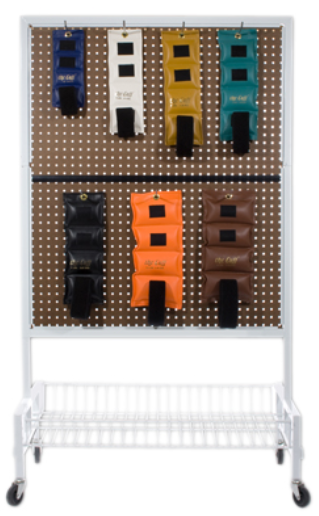 Fabrication Mobile Weight Rack, 2-Sided Mobile Weight Storage Cart with (22) 6" Hooks