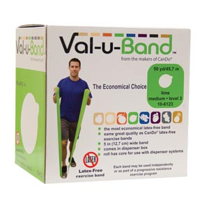 Fabrication Cando® Val-U Band™ Exercise Bands, Lime, 50 yds, No Latex