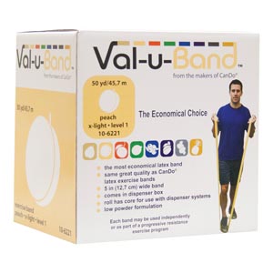 Fabrication Cando® Val-U Band™ Exercise Bands, Peach, 50 yds