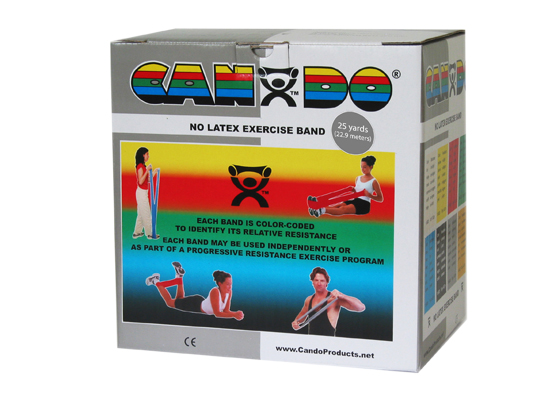 Fabrication CanDo 25 yd Latex Free XX-Heavy Resistive Band Exerciser Dispenser Roll, Silver