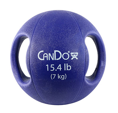 Fabrication CanDo 15.4 lb Molded Dual Handle Medicine Ball, Blue