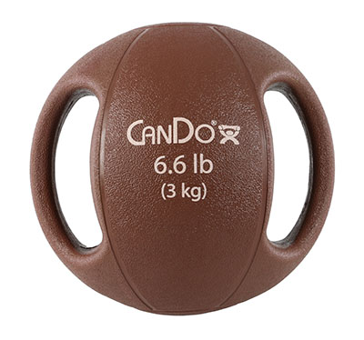Fabrication CanDo 6.6 lb Molded Dual Handle Medicine Ball, Tan