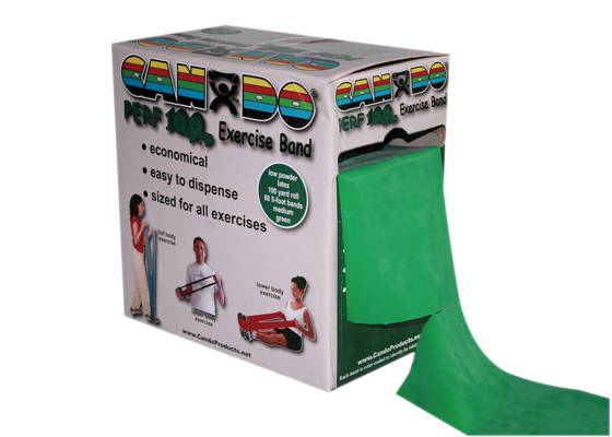 Fabrication CanDo Perf 100 100 yd Medium Low Powder Exercise Band Roll, Green