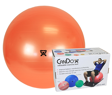 Fabrication CanDo 22 inch PVC Standard Inflatable Exercise Ball w/ Retail Box, Orange