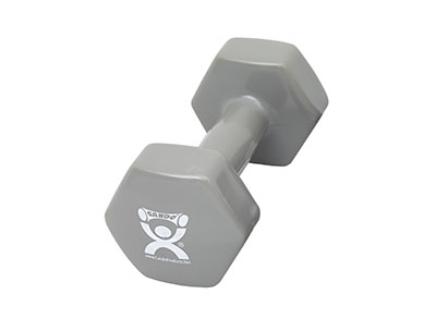 Fabrication CanDo 15 lb Vinyl Coated Cast Iron Dumbbell, Silver
