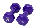 Fabrication CanDo 7 lb Vinyl Coated Cast Iron Dumbbell, Purple, 2/Pack