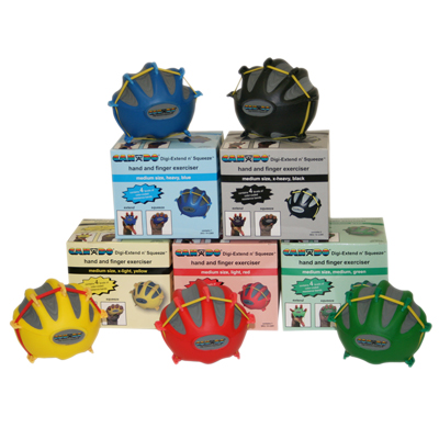 Fabrication CanDo Digi-Extend n’ Squeeze Medium Heavy Hand Exercisers, Assorted Color, 5 Pieces/Pack