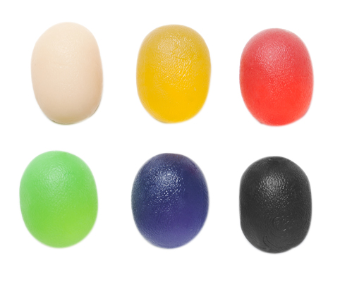 Fabrication CanDo Large Gel Cylindrical Hand Squeeze Ball, Assorted Color, 6 Pieces/Pack