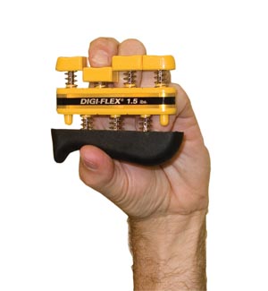 Fabrication Cando® Digi-Flex Hand/ Finger Exerciser, Hand 5 lb/ Finger 1½ lb, Yellow, X-Light