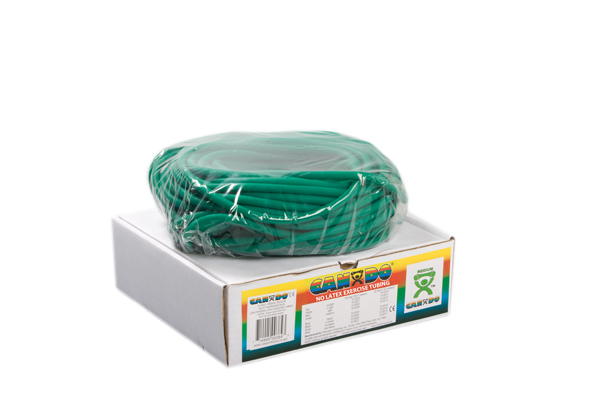 Fabrication CanDo 100 ft Latex Free Medium Exercise Tubing Roll w/ Dispenser Box, Green