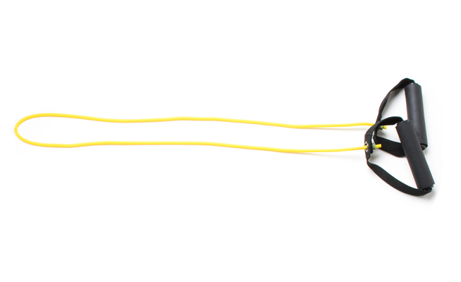 Fabrication CanDo 48 inch Low Powder X-Light Exercise Tubing w/ Handles, Yellow
