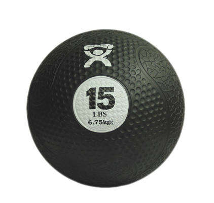 Fabrication CanDo 15 lb Rubber Firm Medicine Ball, Black
