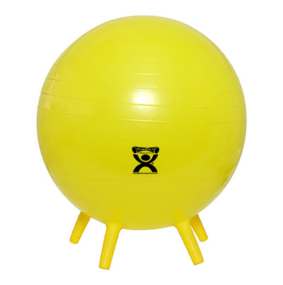 Fabrication CanDo 18 inch Inflatable Exercise Ball w/ Stability Feet, Yellow