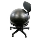 Fabrication CanDo 250 lb Metal Mobile Ball Chair w/ 22 inch Black Ball & Back