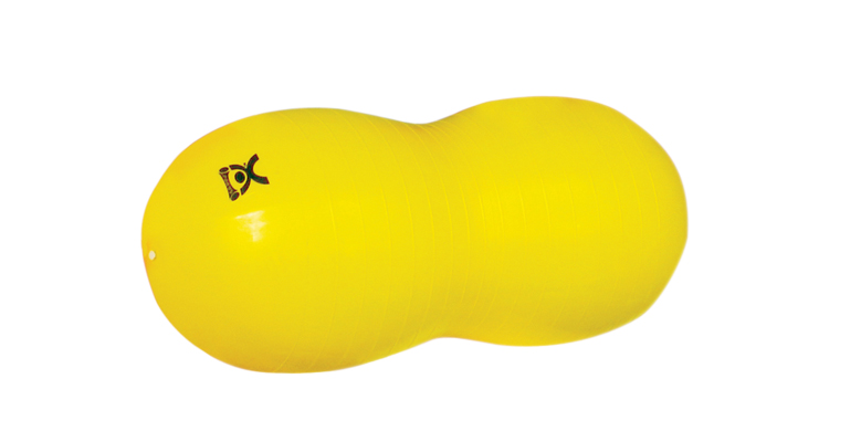 Fabrication CanDo 16 inch x 35 inch Inflatable Exercise Saddle Roll, Yellow