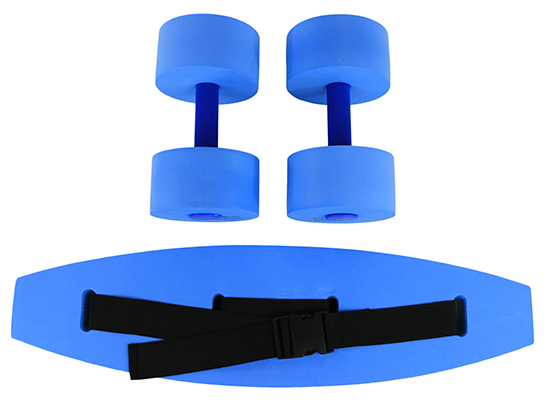 Fabrication Aquatic Therapy Standard Exercise Kit: Jogger Belt & Hand Bar, Medium, Blue