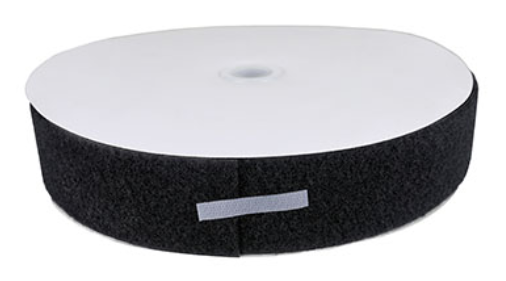 Fabrication Velcro 2" Loop, 25 yd Dispenser Box, Black
