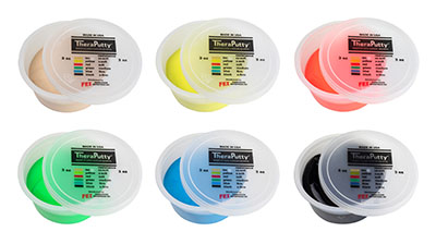 Fabrication CanDo TheraPutty 3 oz Standard Hand Exercise Material, Assorted Color, 6 Pieces/Pack