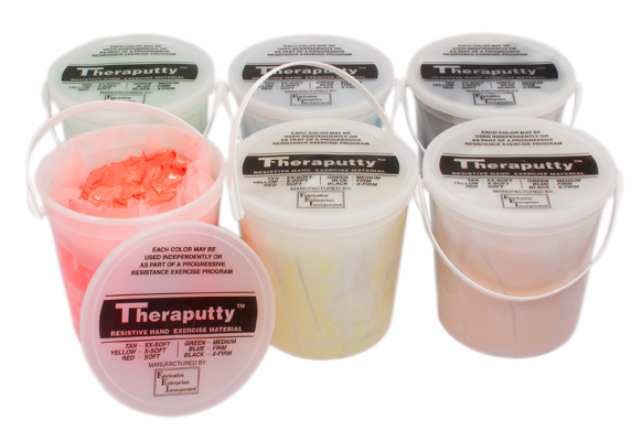Fabrication CanDo TheraPutty 5 lb Standard Hand Exercise Material, Assorted Color, 6 Pieces/Pack