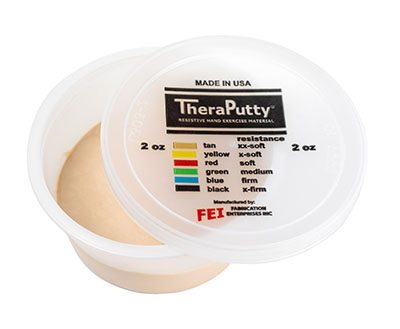 Fabrication CanDo TheraPutty 2 oz XX-Soft Standard Hand Exercise Material, Tan