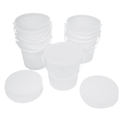 Fabrication CanDo TheraPutty Plastic Containers & Lids for 5 lb Exercise Putty, 10/Pack