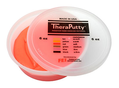 Fabrication CanDo TheraPutty 6 oz Soft Standard Hand Exercise Material, Red