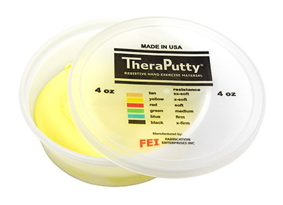 Fabrication CanDo TheraPutty 4 oz X-Soft Standard Hand Exercise Material, Yellow