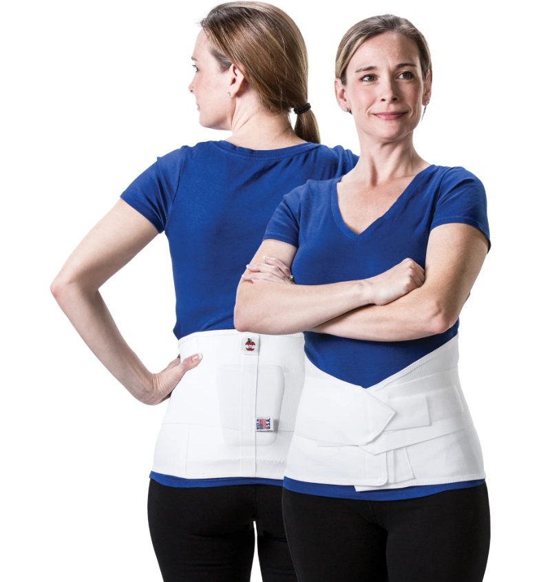 Triple Pull Elastic Lumbosacral Belt W/Pad, White, 10" x 6", Large