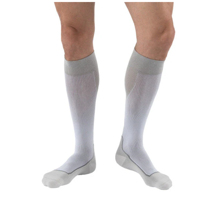 BSN Medical/Jobst Sport Knee High 20-30mmHg, Med, White/Grey, 1/pr