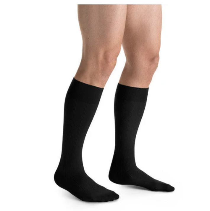 BSN Medical/Jobst For Men Casual Socks, Knee High, 30-40mmHG, Black, Small
