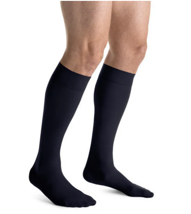 BSN Medical/Jobst For Men Casual Socks, Knee High, 20-30mmHG, Navy, Medium
