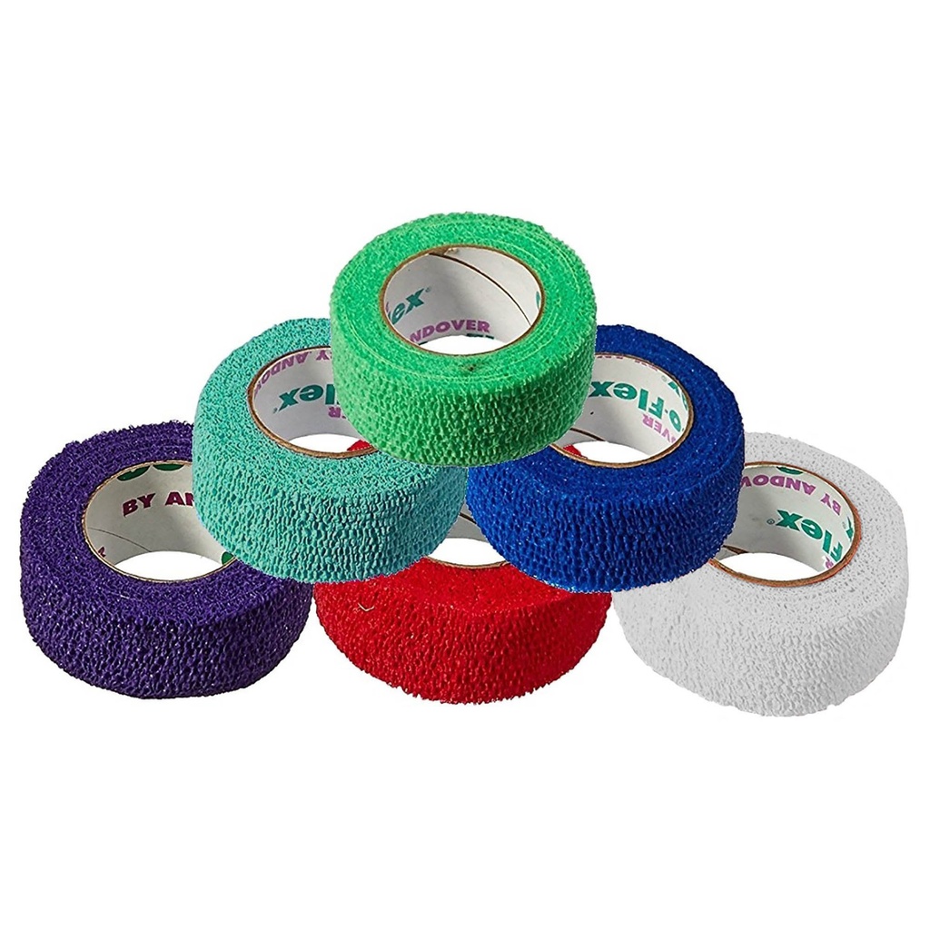 Andover Coflex 1.5 inch x 5 Yd. Cohesive Self-Adherent Wrap Bandage, Rainbowpack, 48/Case