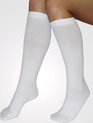 Alba Home C.A.R.E.™ Anti-Embolism Stockings, Knee-Length, Ribbed Finish, Medium, Black