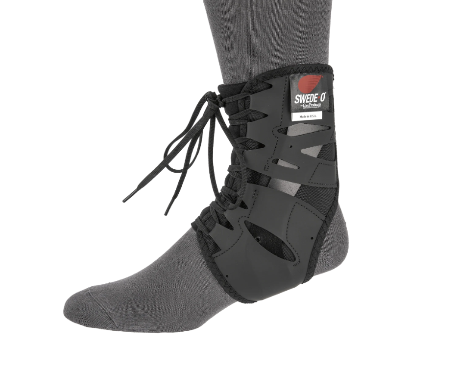 Swede-O Tarsal Lok Ankle Braces, Built-In Stabilizer, Small, Black